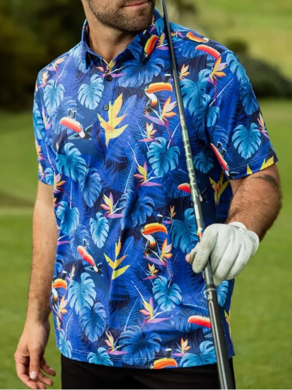 EUC Sunday Swagger x Guinness "Two Can" Toucan Golf Polo - Men's Large
